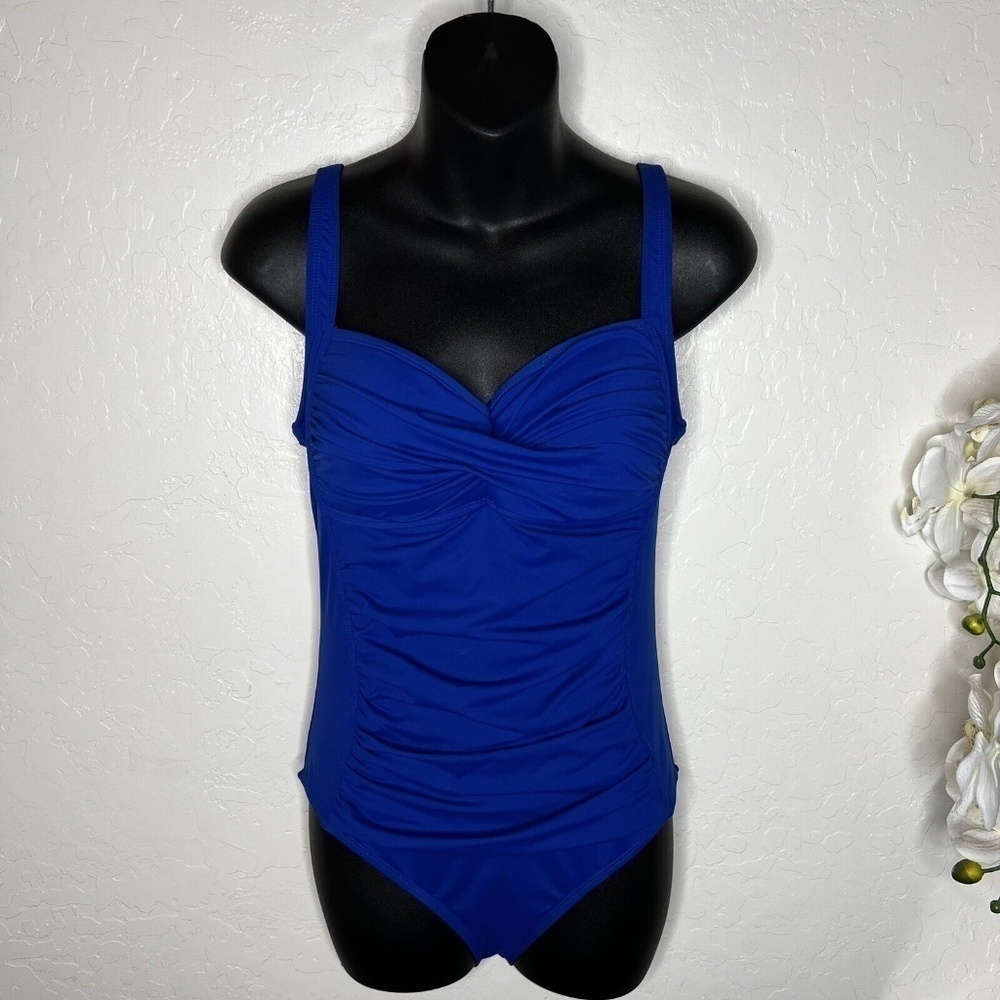 LIZ CLAIBORNE one piece swim suit bikini size 8 Royal Blue